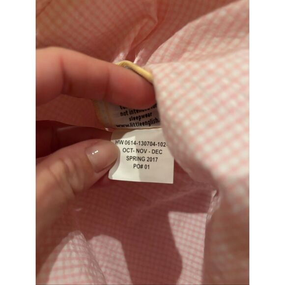 Little English Gingham Seersucker Smocked Bunny Tote - Picture 6 of 7